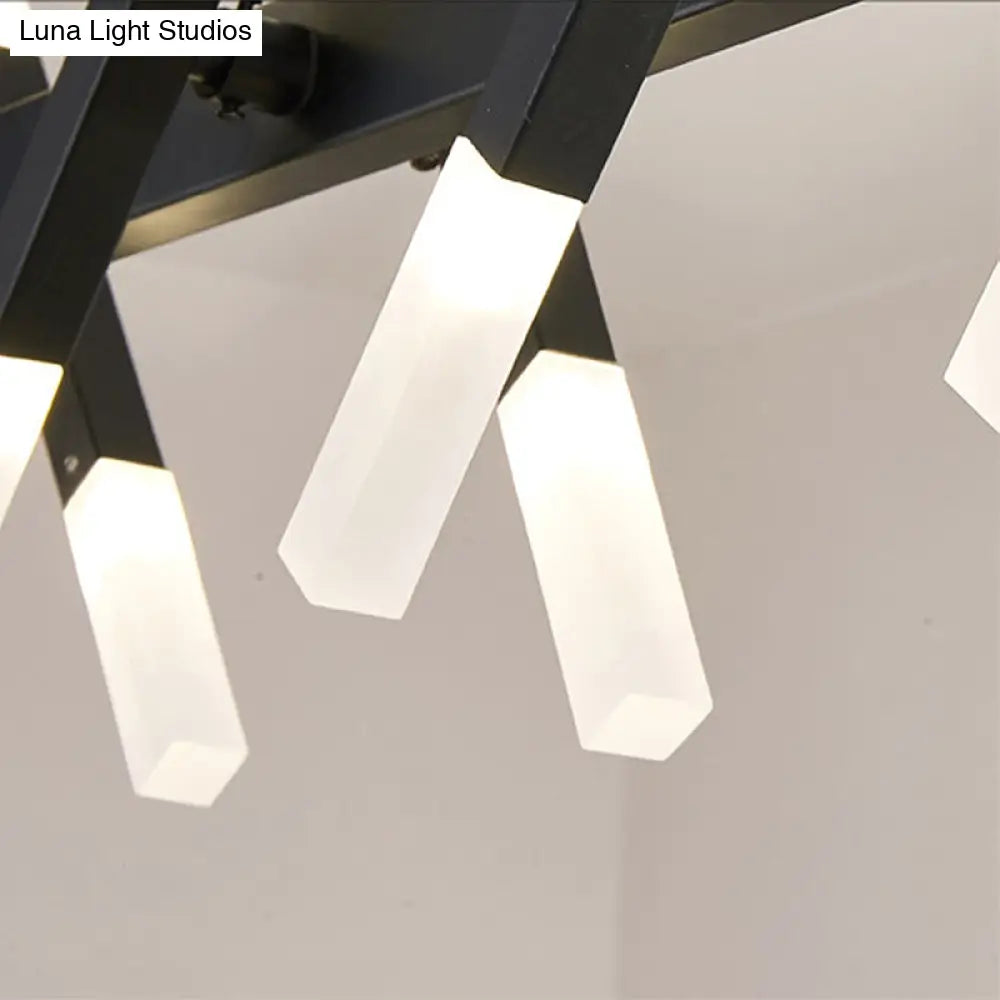 DecorBites™ Modern Acrylic Tube Island Pendant Light - 16/20 Lights - Black/White/Gold - Dining Room Ceiling Lighting