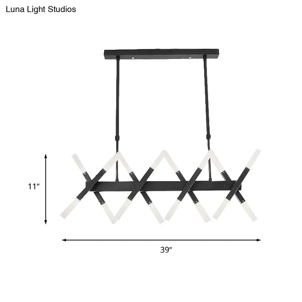DecorBites™ Modern Acrylic Tube Island Pendant Light - 16/20 Lights - Black/White/Gold - Dining Room Ceiling Lighting