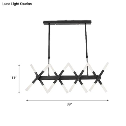 DecorBites™ Modern Acrylic Tube Island Pendant Light - 16/20 Lights - Black/White/Gold - Dining Room Ceiling Lighting