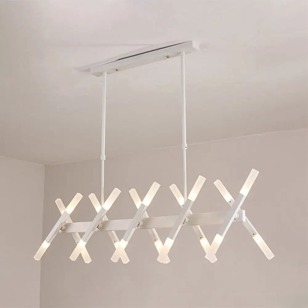 DecorBites™ Modern Acrylic Tube Island Pendant Light - 16/20 Lights - Black/White/Gold - Dining Room Ceiling Lighting