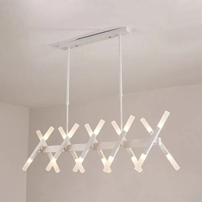 DecorBites™ Modern Acrylic Tube Island Pendant Light - 16/20 Lights - Black/White/Gold - Dining Room Ceiling Lighting