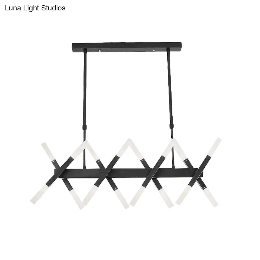 DecorBites™ Modern Acrylic Tube Island Pendant Light - 16/20 Lights - Black/White/Gold - Dining Room Ceiling Lighting