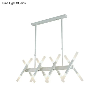 DecorBites™ Modern Acrylic Tube Island Pendant Light - 16/20 Lights - Black/White/Gold - Dining Room Ceiling Lighting
