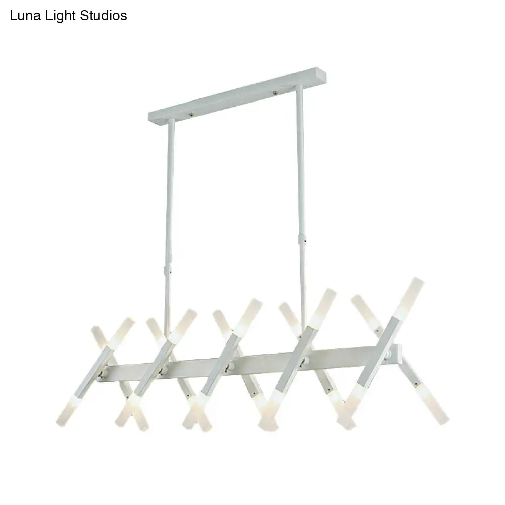 DecorBites™ Modern Acrylic Tube Island Pendant Light - 16/20 Lights - Black/White/Gold - Dining Room Ceiling Lighting