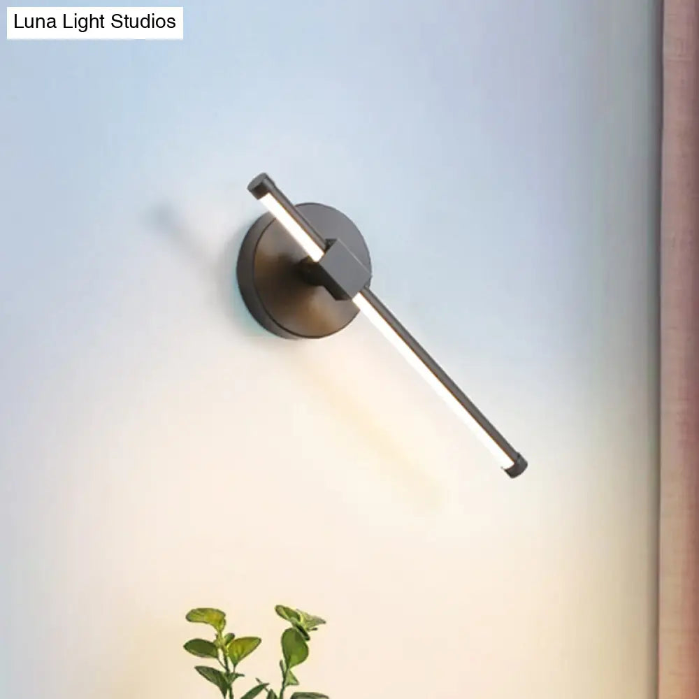 DecorBites™ Modern Acrylic Tube LED Wall Lamp: Black Sconce Light with Metal Backplate, Warm/White Light