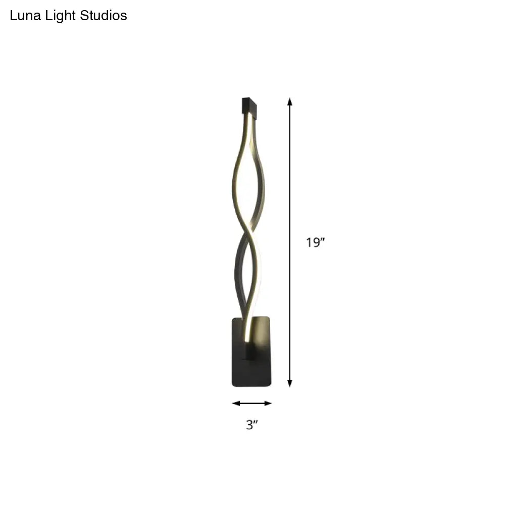 DecorBites™ Modern Acrylic Twist Wall Light Sconce in Black/White - Neutral/Warm/White Light