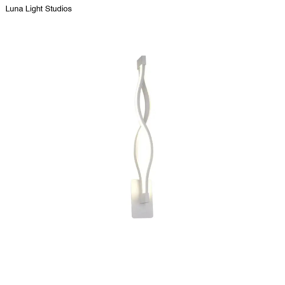 DecorBites™ Modern Acrylic Twist Wall Light Sconce in Black/White - Neutral/Warm/White Light