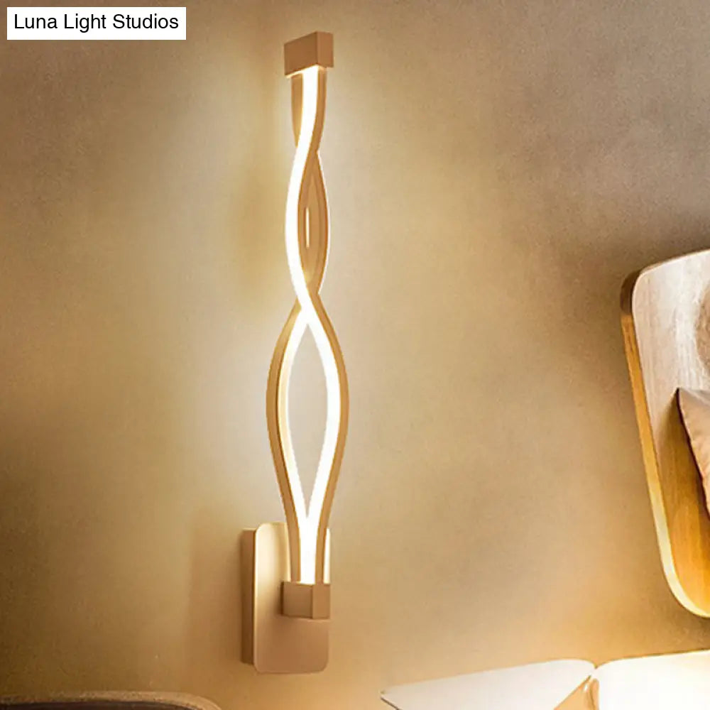 DecorBites™ Modern Acrylic Twist Wall Light Sconce in Black/White - Neutral/Warm/White Light