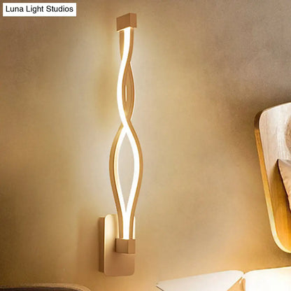 DecorBites™ Modern Acrylic Twist Wall Light Sconce in Black/White - Neutral/Warm/White Light