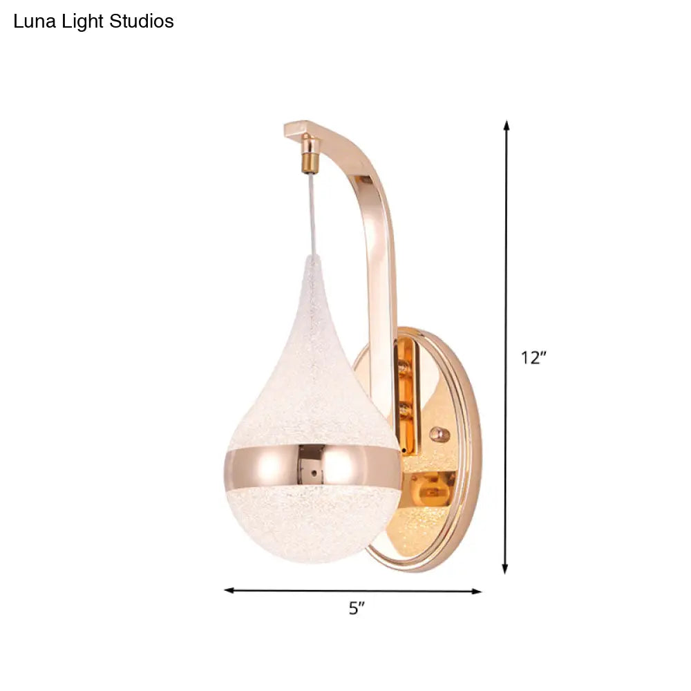 DecorBites™ Modern Acrylic Waterdrop Wall Light with LED, Gold Backplate - Sconce Lamp