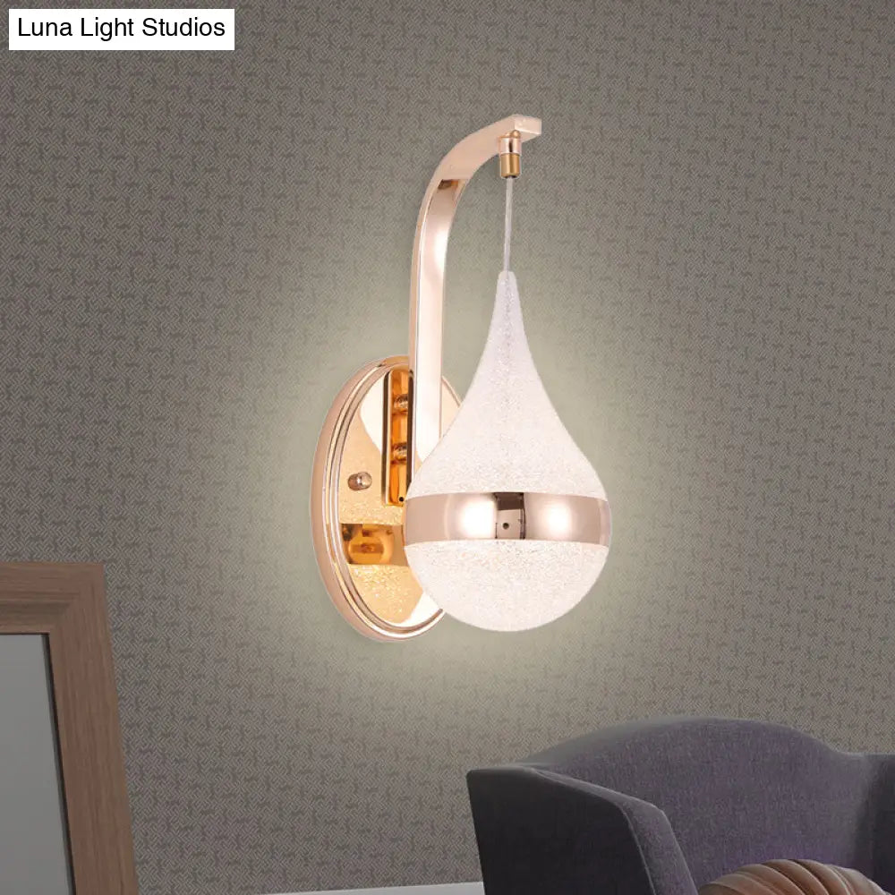 DecorBites™ Modern Acrylic Waterdrop Wall Light with LED, Gold Backplate - Sconce Lamp