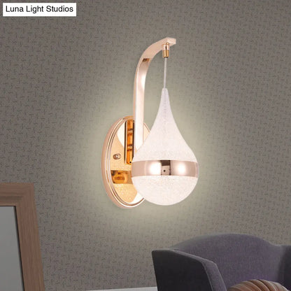 DecorBites™ Modern Acrylic Waterdrop Wall Light with LED, Gold Backplate - Sconce Lamp