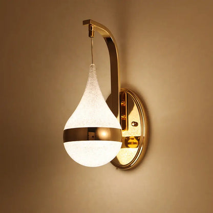 DecorBites™ Modern Acrylic Waterdrop Wall Light with LED, Gold Backplate - Sconce Lamp