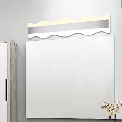 DecorBites™ Modern Acrylic Wave Vanity Lighting - LED 16"/20" Wide White Sconce Light Fixture - White/Warm Light