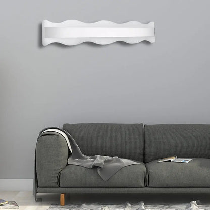 DecorBites™ Modern Acrylic Wave Vanity Lighting - LED 16"/20" Wide White Sconce Light Fixture - White/Warm Light