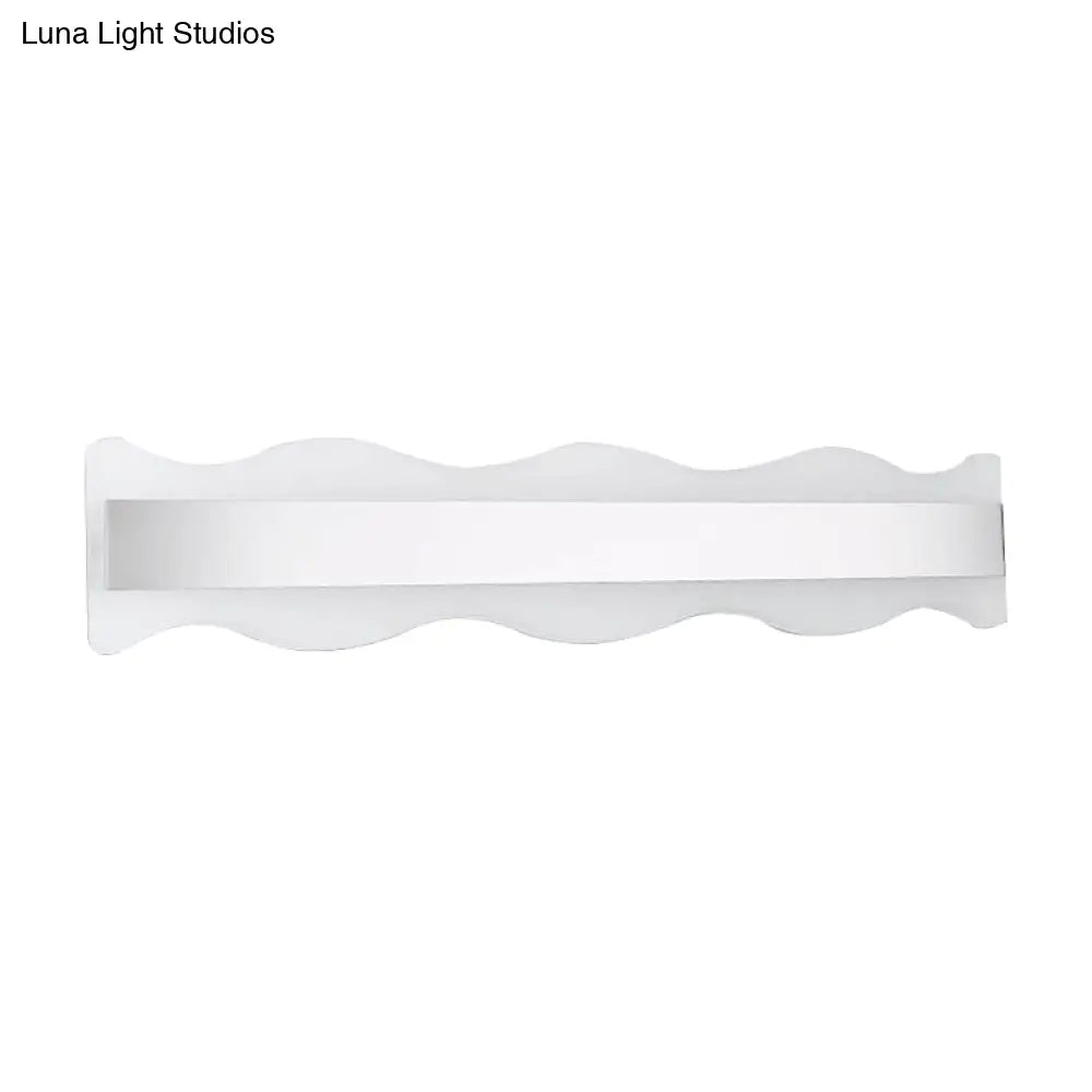 DecorBites™ Modern Acrylic Wave Vanity Lighting - LED 16"/20" Wide White Sconce Light Fixture - White/Warm Light