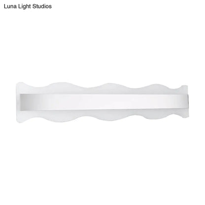 DecorBites™ Modern Acrylic Wave Vanity Lighting - LED 16"/20" Wide White Sconce Light Fixture - White/Warm Light