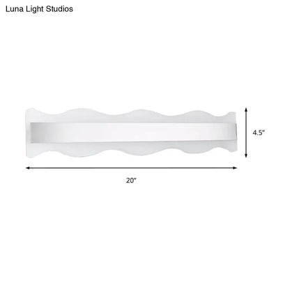 DecorBites™ Modern Acrylic Wave Vanity Lighting - LED 16"/20" Wide White Sconce Light Fixture - White/Warm Light