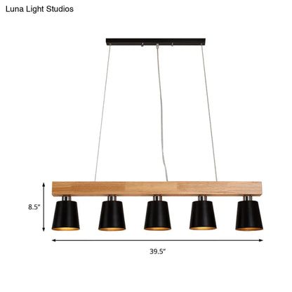 DecorBites™ Modern Adjustable Cone Pendant Lamp - 3/5-Light Island Drop Light in Black/White