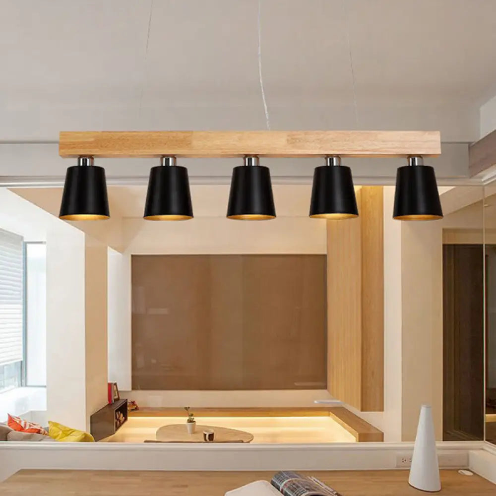 DecorBites™ Modern Adjustable Cone Pendant Lamp - 3/5-Light Island Drop Light in Black/White