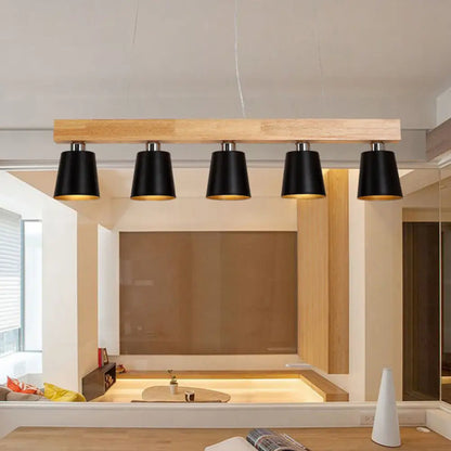 DecorBites™ Modern Adjustable Cone Pendant Lamp - 3/5-Light Island Drop Light in Black/White