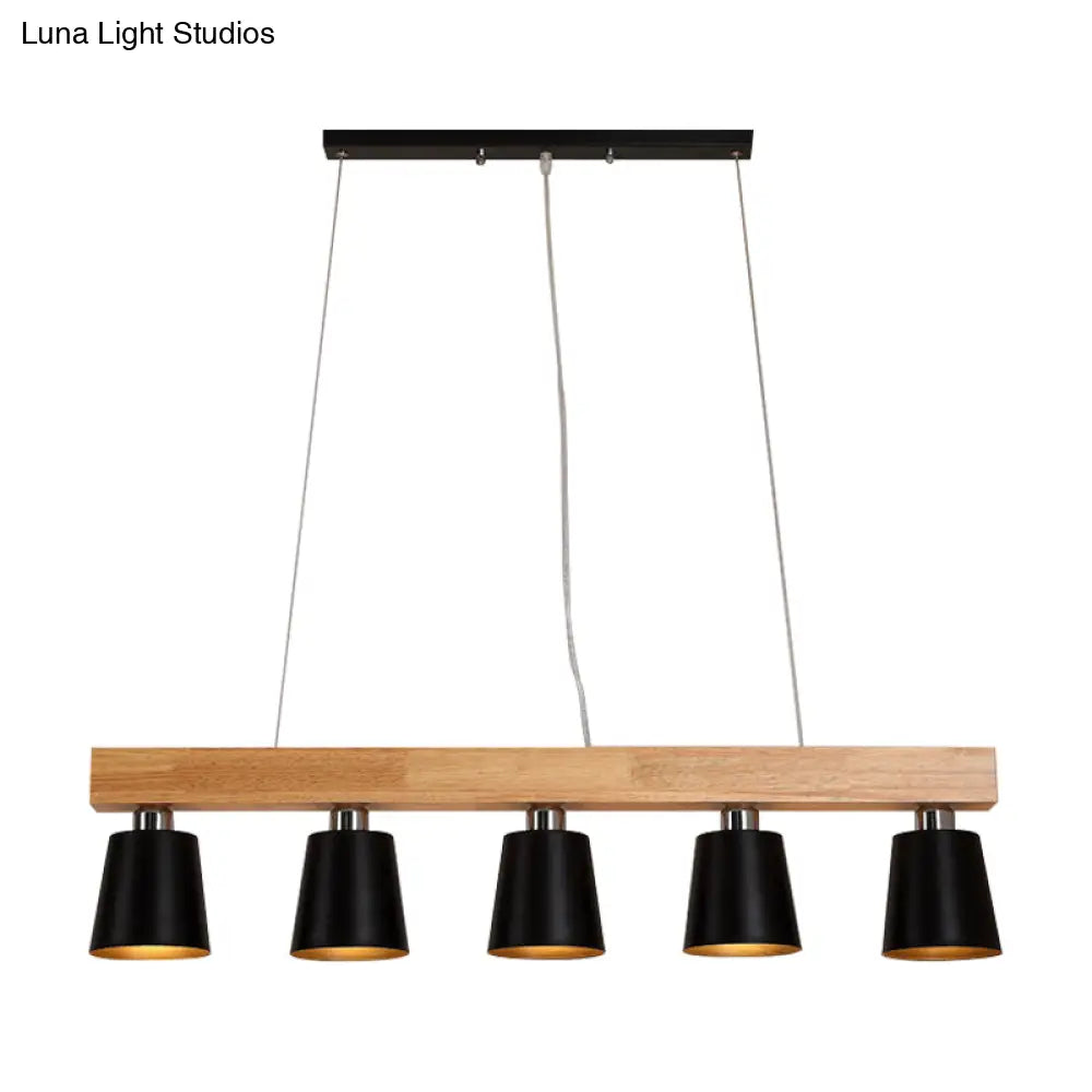 DecorBites™ Modern Adjustable Cone Pendant Lamp - 3/5-Light Island Drop Light in Black/White