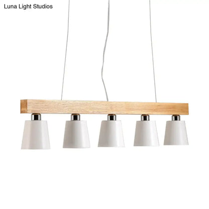 Modern adjustable cone pendant lamp bedroom wood island light