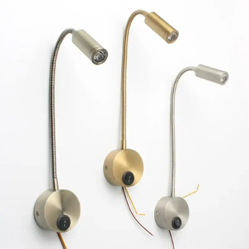 Modern adjustable gooseneck led bedside wall sconces bedroom reading lamp