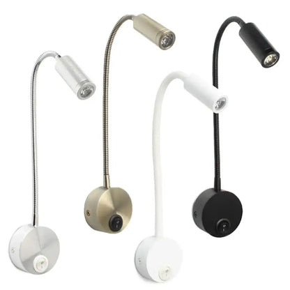 Modern adjustable gooseneck led bedside wall sconces bedroom reading lamp