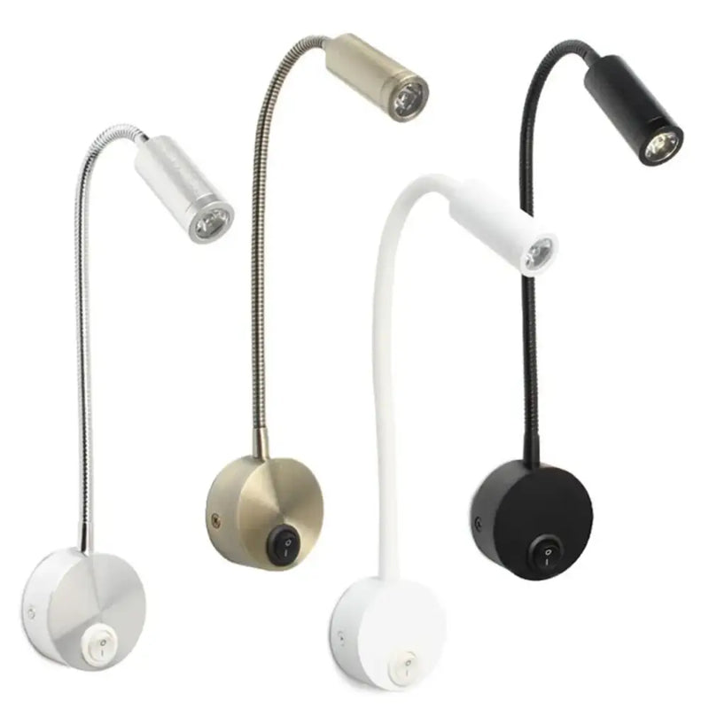 Modern adjustable gooseneck led bedside wall sconces bedroom reading lamp