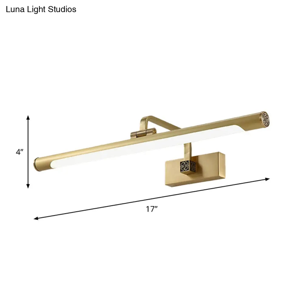 DecorBites™ Modern Adjustable LED Wall Lamp with Metal Mirror Cabinet and Linear Acrylic Shade