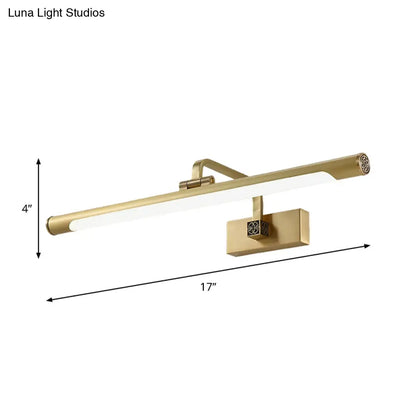 DecorBites™ Modern Adjustable LED Wall Lamp with Metal Mirror Cabinet and Linear Acrylic Shade