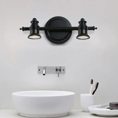 Modern adjustable matte black wall light fixture bathroom vanity
