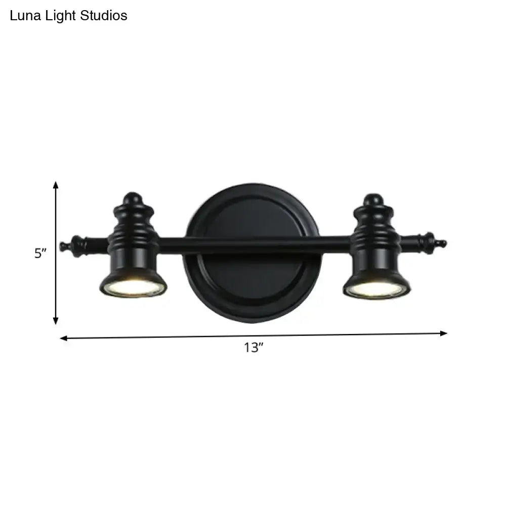 Modern adjustable matte black wall light fixture bathroom vanity