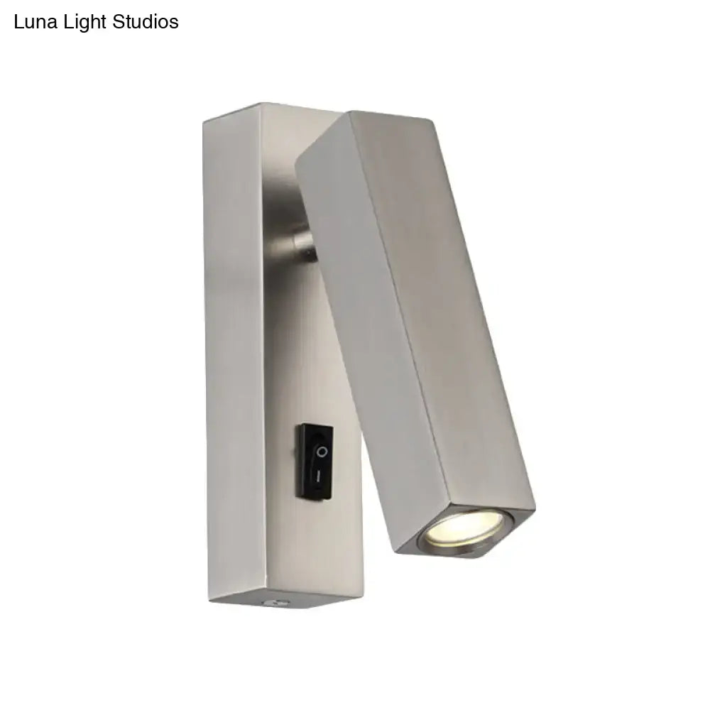 Modern adjustable silver white led reading lamp bedroom sconce