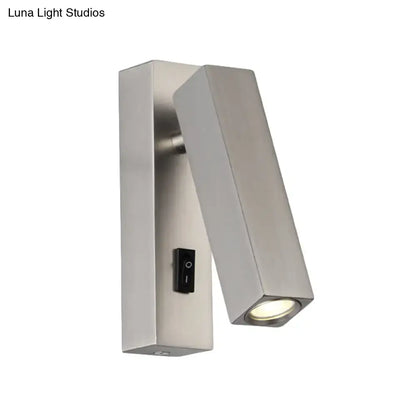 Modern adjustable silver white led reading lamp bedroom sconce