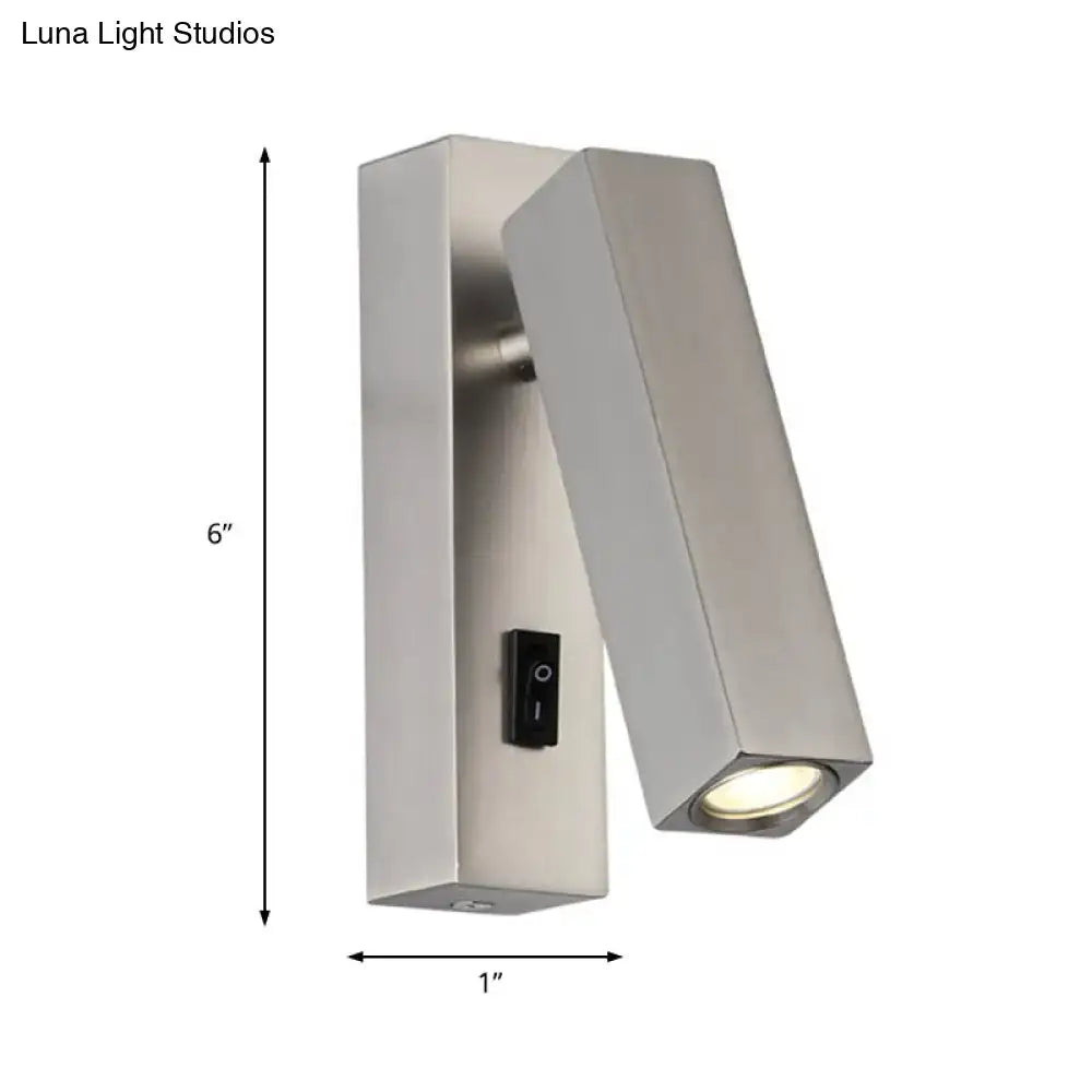 Modern adjustable silver white led reading lamp bedroom sconce