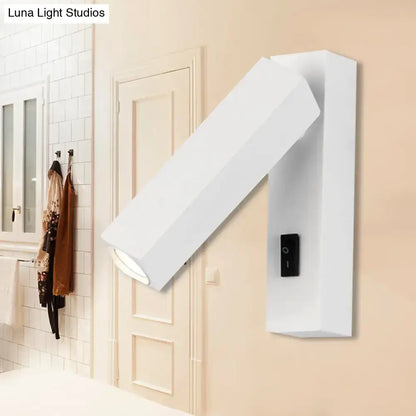 Modern adjustable silver white led reading lamp bedroom sconce