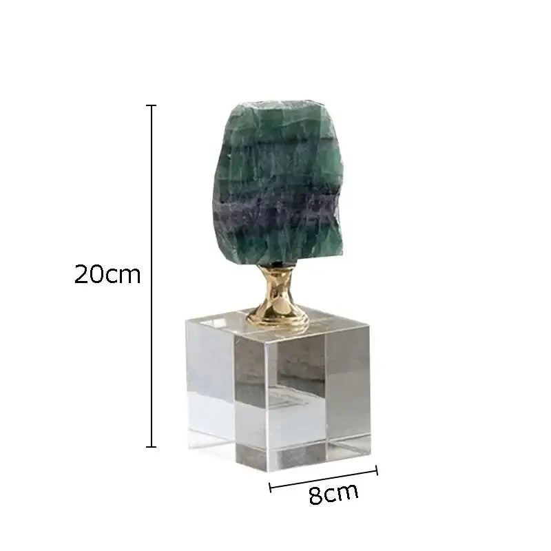 Modern agate crystal base ornaments living room gold decor art