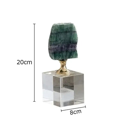 Modern agate crystal base ornaments living room gold decor art