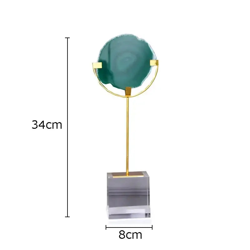 Modern agate crystal base ornaments living room gold decor art