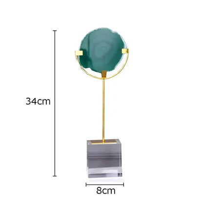 Modern agate crystal base ornaments living room gold decor art