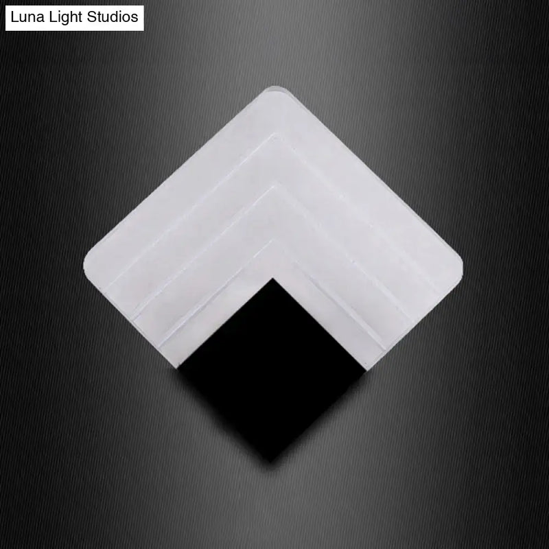 Modern aged silver & black square led wall sconce bedroom light