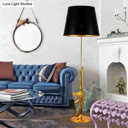 Modern ak47 gun lounge floor lamp – gold & black bedroom light