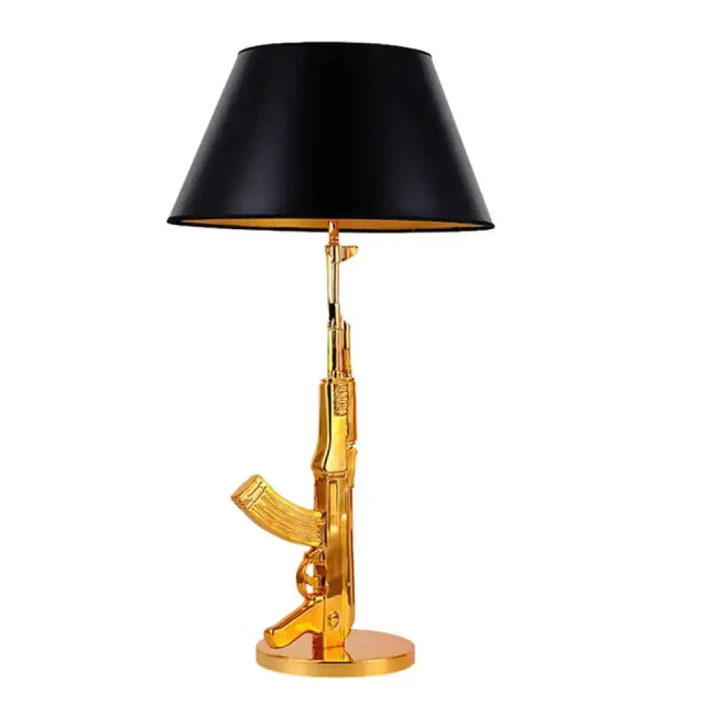 Modern ak47 gun lounge floor lamp – gold & black bedroom light