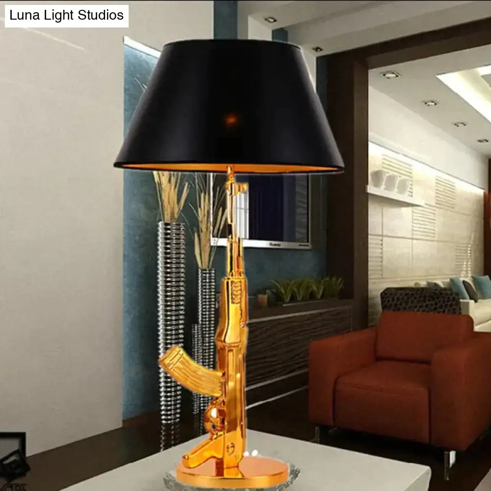 Modern ak47 gun lounge floor lamp – gold & black bedroom light