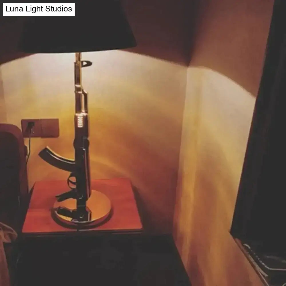 Modern ak47 gun lounge floor lamp – gold & black bedroom light