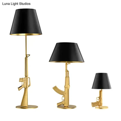 Modern ak47 gun lounge floor lamp – gold & black bedroom light