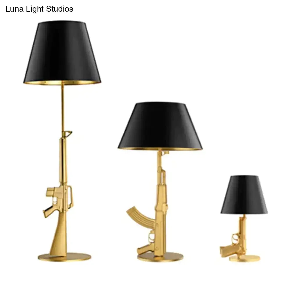 Modern ak47 gun lounge floor lamp – gold & black bedroom light