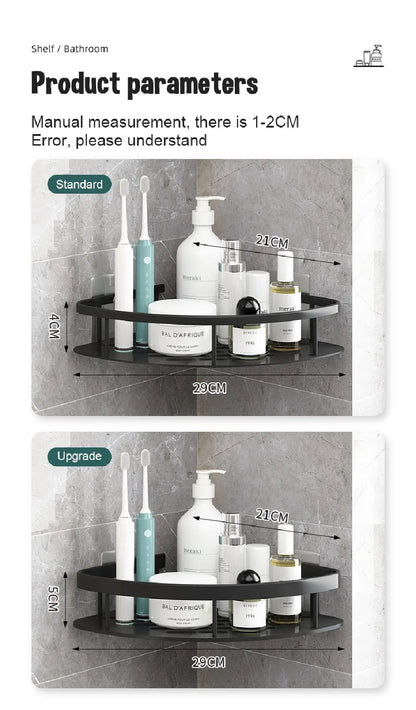 DecorBites™ Modern Aluminum Bathroom Corner Caddy Shelf